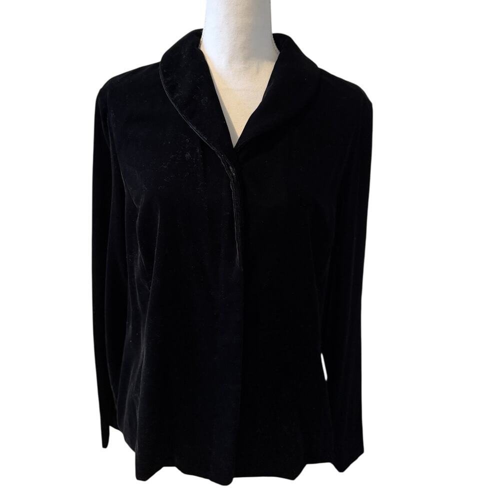 Talbots Velvet Top Shirt Jacket Black 18